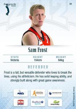 2012 Footy AFL Draft Prospects #31 Sam Frost Back